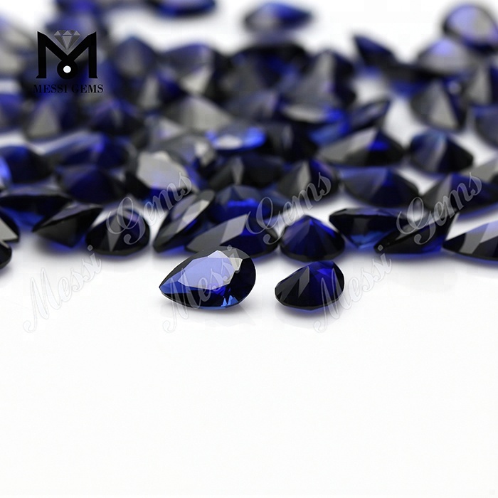 Preço de Atacado Corte de Pêra 7 x 10mm 34# Azul Safira Sintética Corindo Pedra