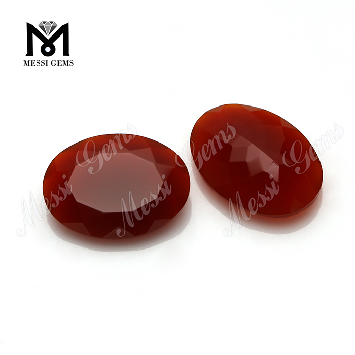 Pedra preciosa de ágata vermelha natural 13x18mm ágata oval