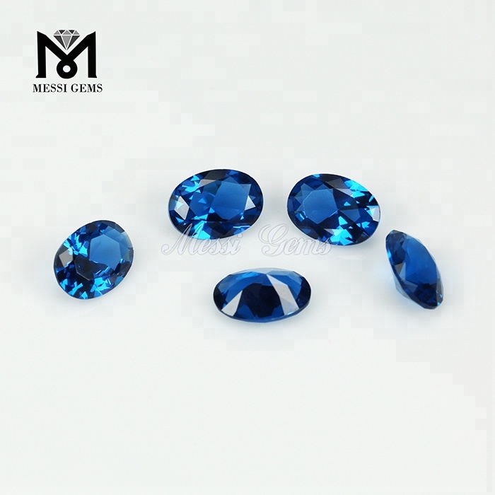 Forma oval europeu corte de máquina londres azul nano pedras preciosas