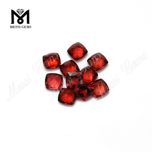 Pedras preciosas naturais cortadas em almofada pedras de granada vermelha preço por quilate