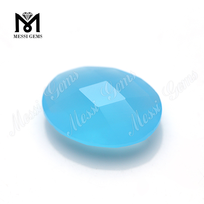 pedras de vidro decorativas em forma de almofada azul opala