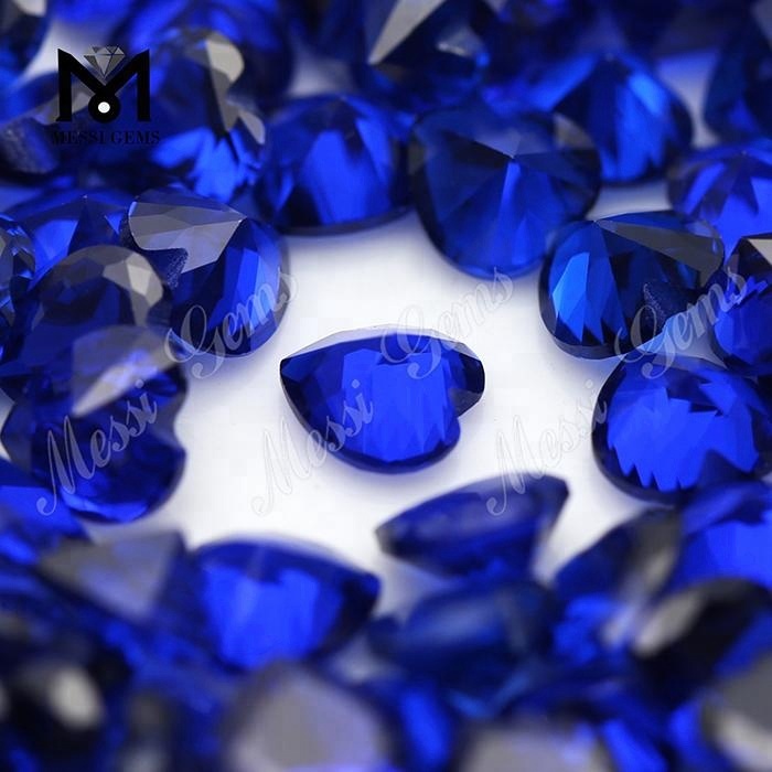 6x6mm coração lapidado sintético 112 # azul safira espinélio pedra