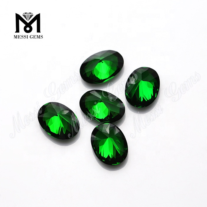 Fábrica de qualidade superior forma oval cor verde 13*18 mm zircônia cúbica, fabricação de joias