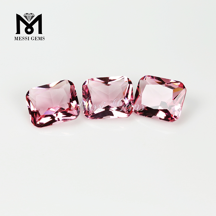 10x12mm cor rosa octógono facetado barato pedra preciosa de vidro