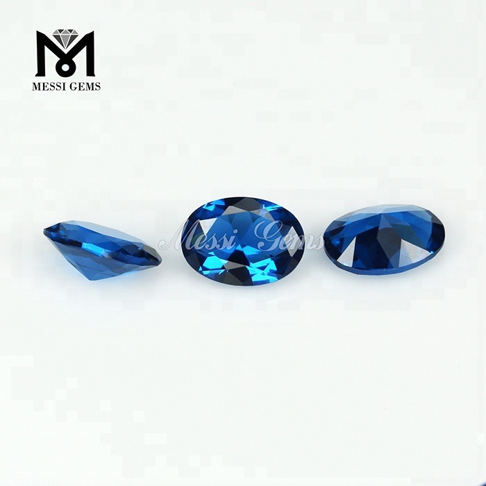 Forma oval europeu corte de máquina londres azul nano pedras preciosas