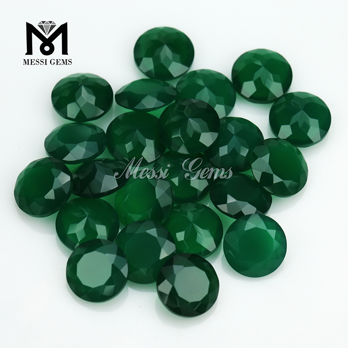pedras naturais soltas pedras de ônix verde em corte redondo de 4mm