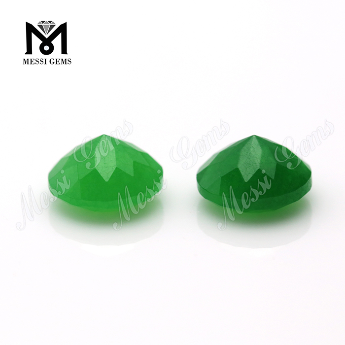 Pedras naturais de jade verde 8mm redondas de corte natural para fabricação de joias