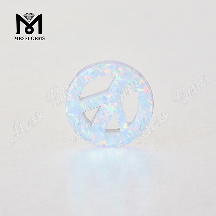 Pedras de opala de forma solta em forma de paz, cabochão de opala sintético