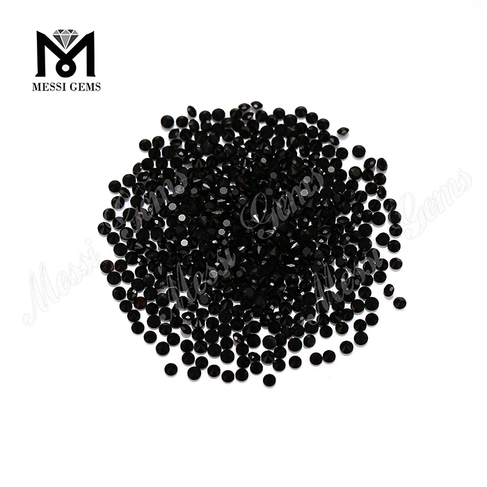 Preço de fábrica pedra preciosa 2mm natural preta pedra ágata solta