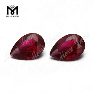 Nano pedras soltas 8*12mm corte pera vermelho rubi cor