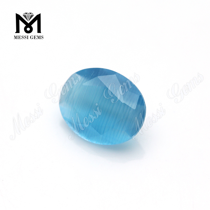 Pedra de vidro azul olho de gato de cristal redondo Wuzhou