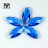 Conta de vidro de topázio azul corte marquise duplo 8 x 19 mm para fabricação de joias