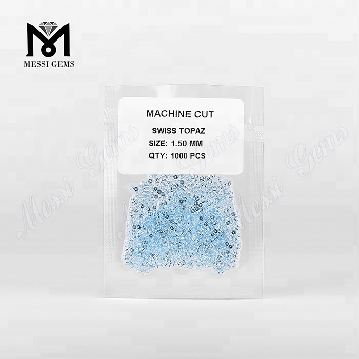 Pedras preciosas soltas naturais tamanho pequeno topázio azul 1,5 mm