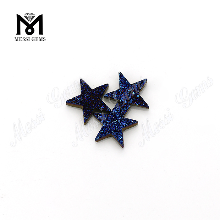 Moda Druzy Star-5 Azul Escuro Ágata Druzy Pedra Natural Pedra Preciosa