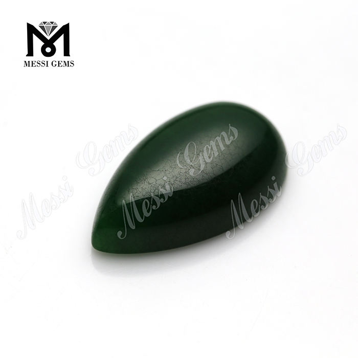 Preço de atacado em forma de pêra 14x24mm pedra de jade verde