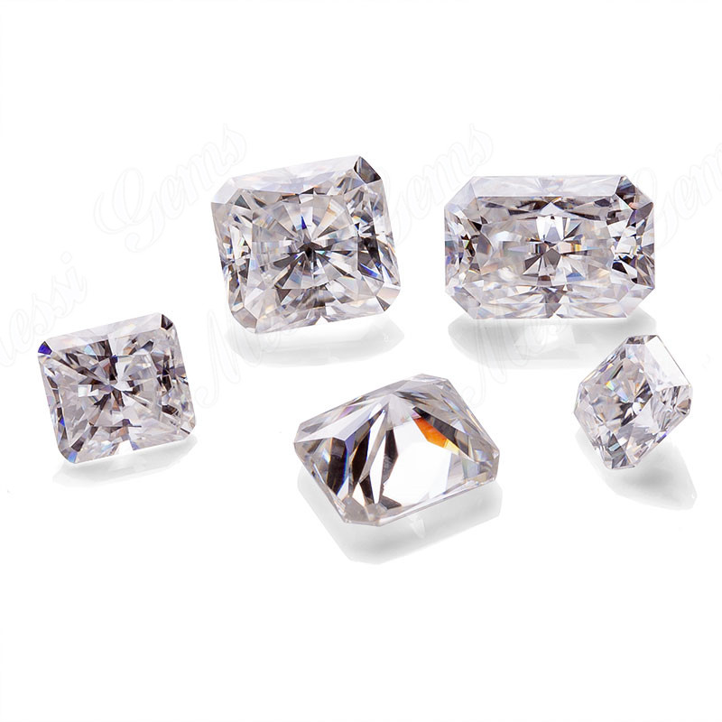 Sintético cor D corte radiante 10x10mm branco vvs moissanite pedras de diamante soltas