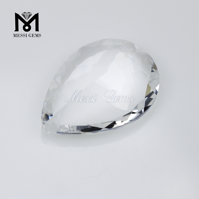 Joias de pedra de vidro branco transparente cortadas 18 x 25 mm por atacado