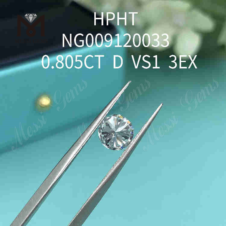 0,805 quilates D VS1 Diamante branco redondo feito de laboratório 3EX Diamantes sintéticos soltos