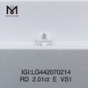 2,01 quilates E VS1 Diamante redondo cultivado em laboratório EX