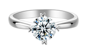 Messi Gems 1 Carat D Color Moissanite Diamond Wedding 925 Anéis de Prata Esterlina para Mulheres