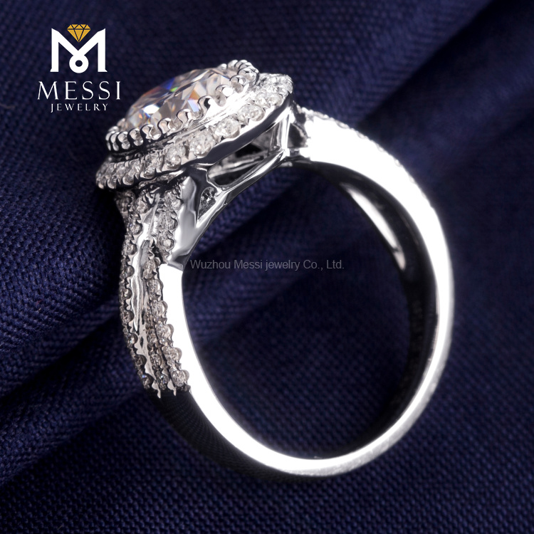 3,8ct moda casamento moissanite ouro anéis