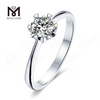 Messi Gems único 1 quilate moissanite diamante delicado 925 anel de prata esterlina