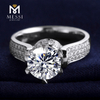 Anéis de diamante sintético DEF cvd de 1,5 quilates 14k 18k ouro branco noivado anel de diamante de casamento