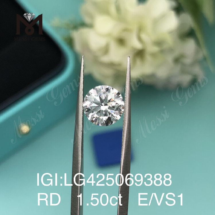 1,50 quilates E/VS1 VG diamante de laboratório 1,5 quilates Redondo 