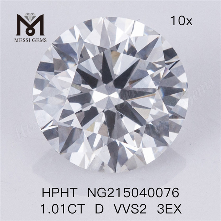 1.01CT D VVS2 3EX Diamante cultivado em laboratório HPHT