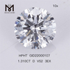 1.310ct D VS2 ID 3EX Corte Redondo Diamante Cultivado em Laboratório HPHT Preço de Fábrica 