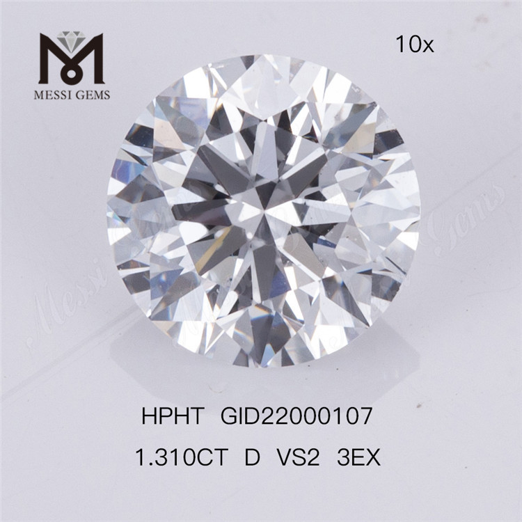 1.310ct D VS2 ID 3EX Corte Redondo Diamante Cultivado em Laboratório HPHT Preço de Fábrica 