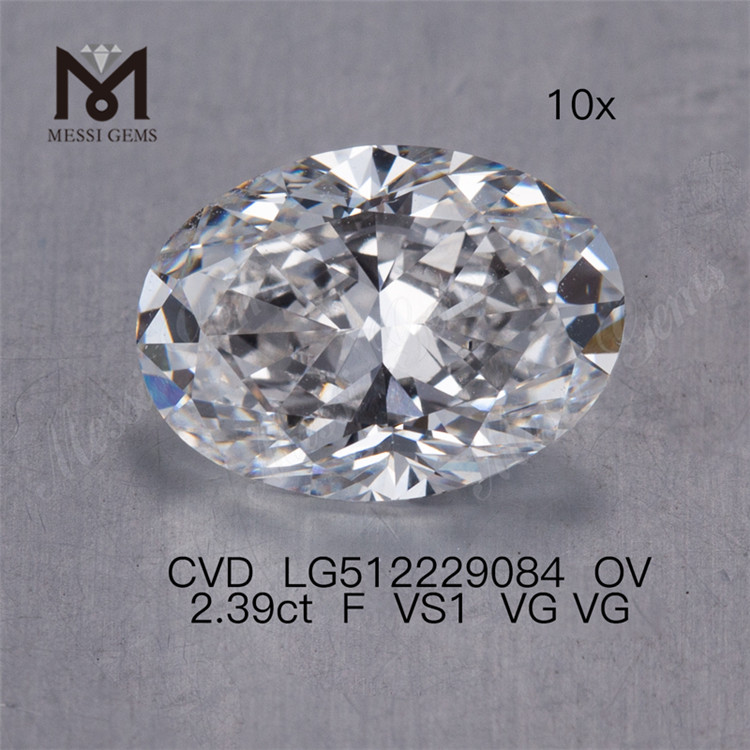 2,39ct F diamante de laboratório solto barato oval cvd diamante de laboratório solto venda