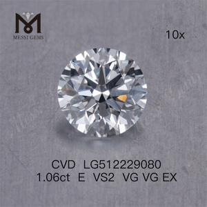 1,06 ct E cvd diamante atacado vs EX redondo fabricante de diamantes cultivados em laboratório