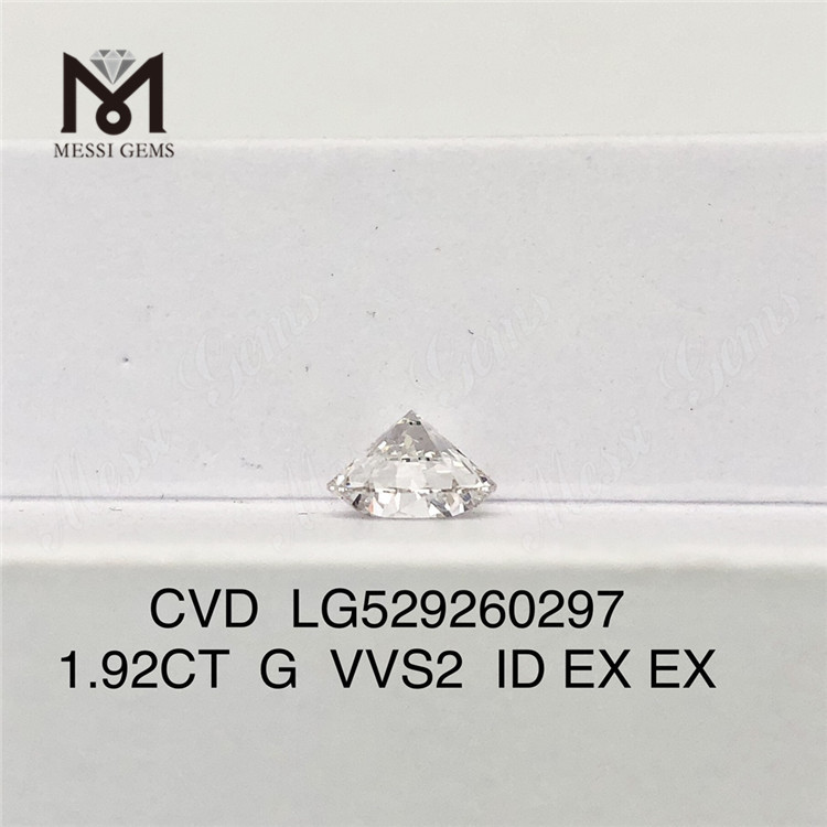 Venda de diamante de laboratório solto de 1,92 ct G vvs diamante de ID redondo criado em laboratório 1,5 quilates à venda