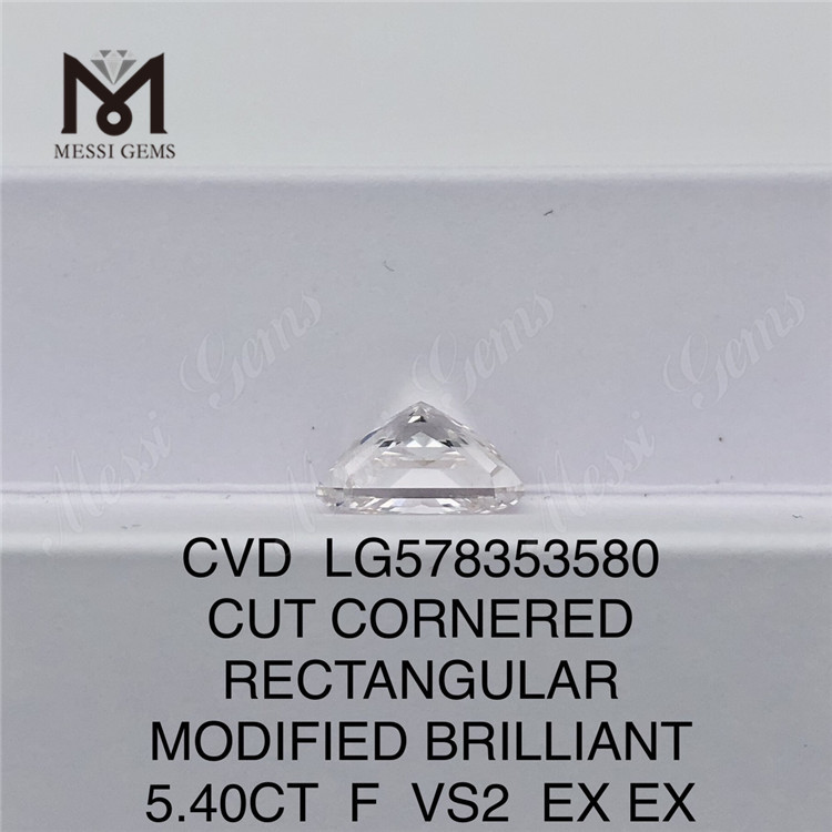 5.40CT F VS2 EX EX RETANGULAR MODIFICADO BRILHANTE diamantes de laboratório de alta qualidade CVD LG578353580