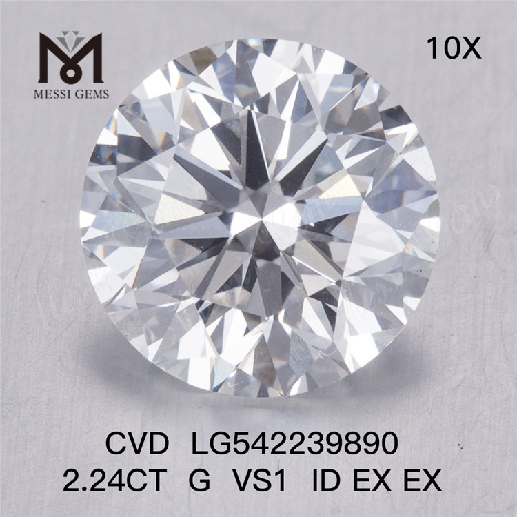 Diamante de laboratório CVD de 2,24 ct G VS1 Diamante de laboratório redondo 3EX preço barato
