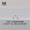 Preço de atacado de diamantes cultivados em laboratório 5.01CT G vs 2 diamantes sintéticos soltos preço de fábrica