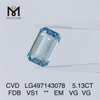 5.13CT FANCY DEEP BLUE VS1 EM VG VG diamante de laboratório CVD LG497143078