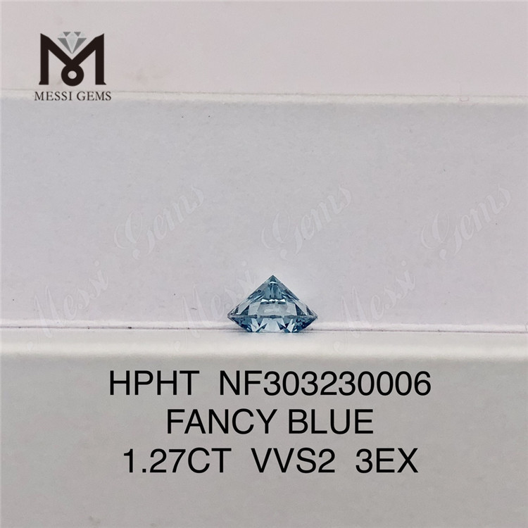 1.27CT FANCY VVS2 3EX atacado diamantes azuis cultivados em laboratório HPHT NF303230006