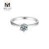 Anéis de prata esterlina 925 banhados a ouro 18k 1 ct Moissanite diamante pedra preciosa anel