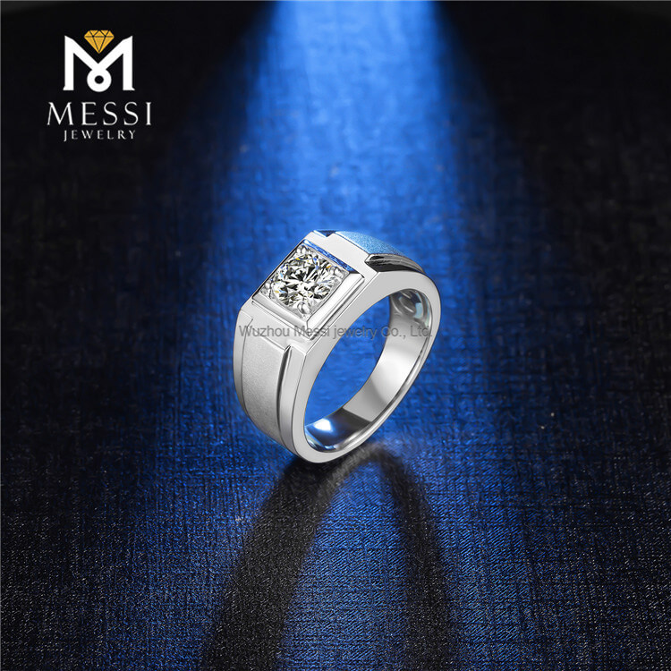 Novo design anel de joia de prata esterlina 925 DEF Moissanite masculino anéis para homem
