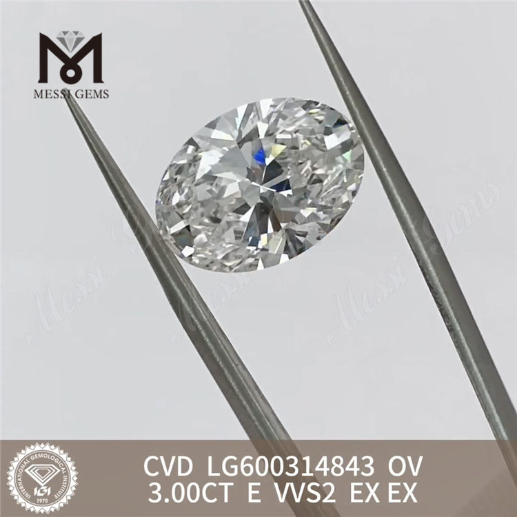 3CT E VVS2 EX para Cvd Oval em Diamante LG600314843 Todas as suas necessidades de joias丨Messigems