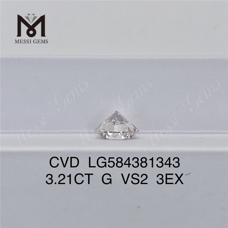 3.21CT G VS2 3EX CVD Diamantes cultivados em laboratório LG584381343 Uma alternativa ética e ecológica丨Messigems 