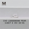 5.00CT PEAR E VS1 IGI fabricou diamantes preço de fábrica丨Messigems LG608380096 