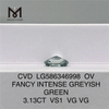 3ct Oval Fancy Green Diamond OV FANCY INTENSE CINZENTO VERDE CVD LG586346998 
