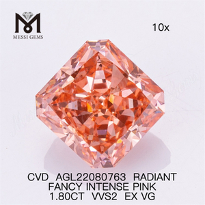 1.80CT VVS2 EX VG Diamantes de laboratório radiantes por atacado rosa FANCY INTENSE PINK Diamond CVD AGL22080763 