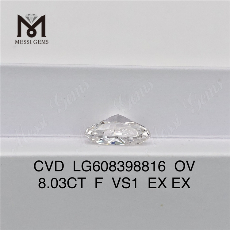 Diamantes criados em laboratório superior 8.03CT F VS1 OV丨Messigems CVD LG608398816 