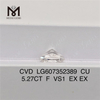 Almofada 5.27CT F VS1 CVD Diamante Solto IGI Certificada Elegância Sustentável丨Messigems CVD LG607352389