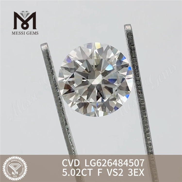5.02CT F VS2 3EX Diamantes soltos com certificação IGI CVD LG626484507丨Messigems