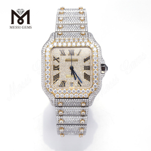 Personalize VVS Moissanite Relógio Mens Pass Diamond Tester Prata Banhado A Ouro Iced Out Fine Jewelry